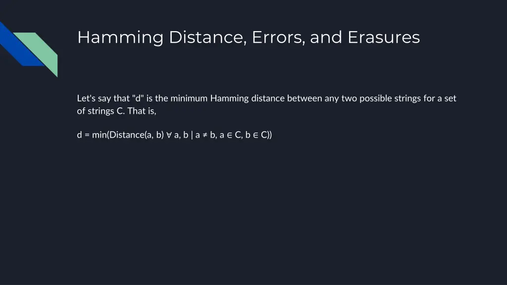 hamming distance errors and erasures