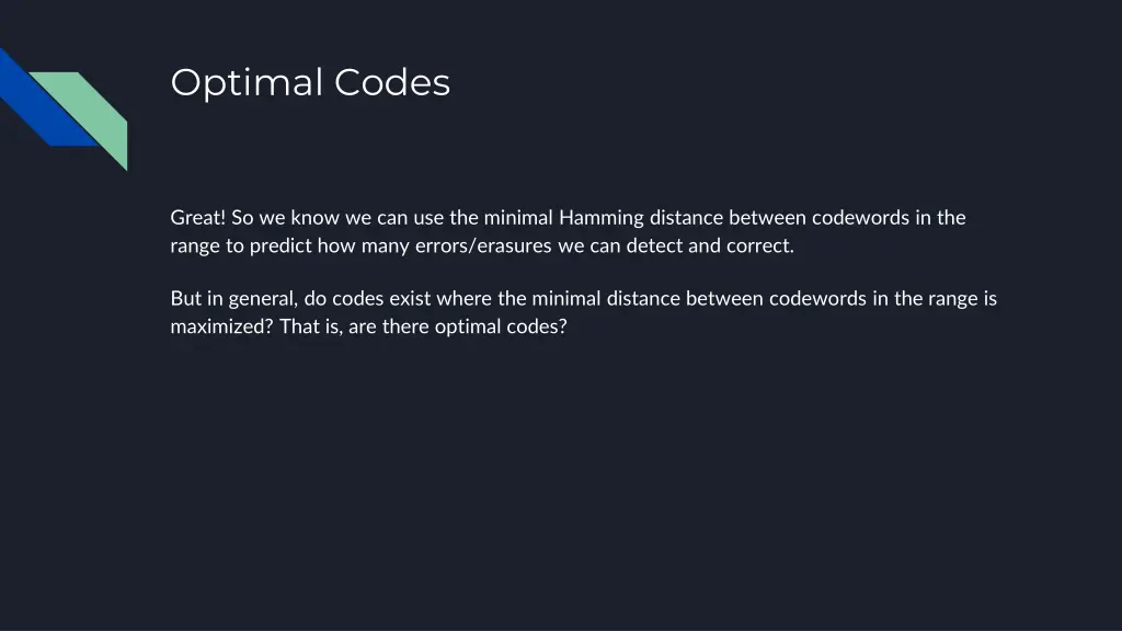 optimal codes