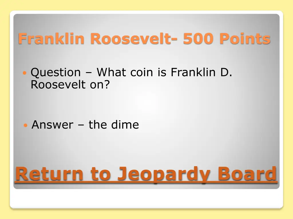 franklin roosevelt 500 points