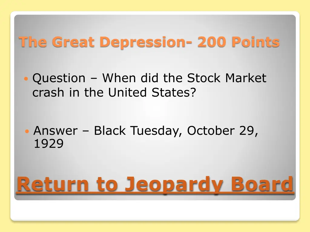 the great depression 200 points