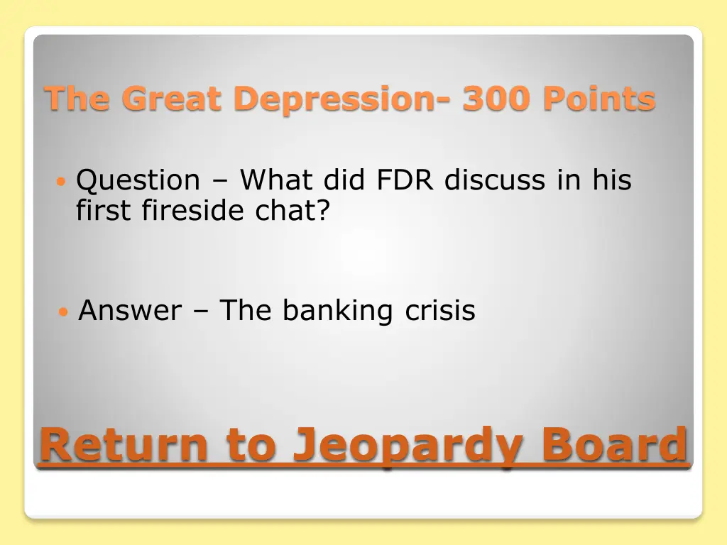 the great depression 300 points