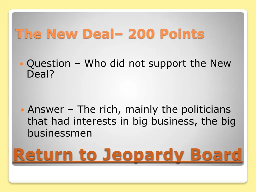 the new deal 200 points