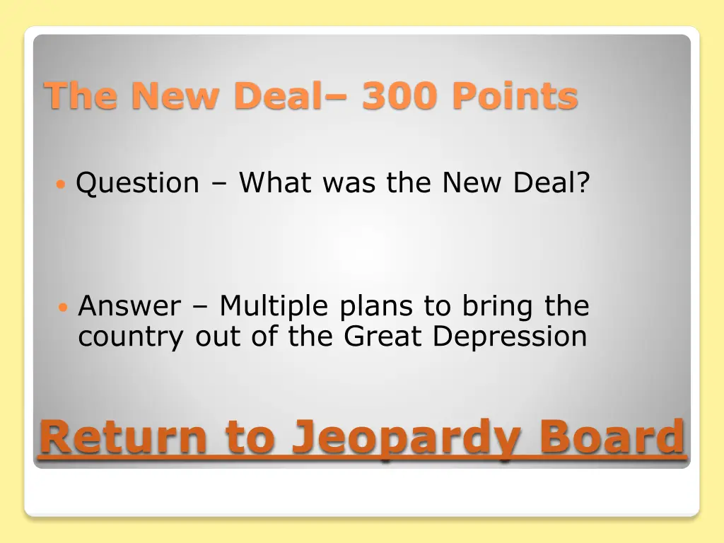 the new deal 300 points