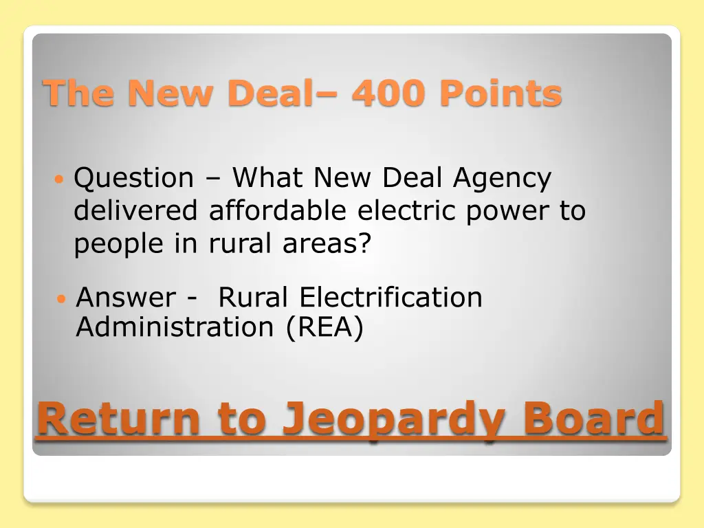 the new deal 400 points