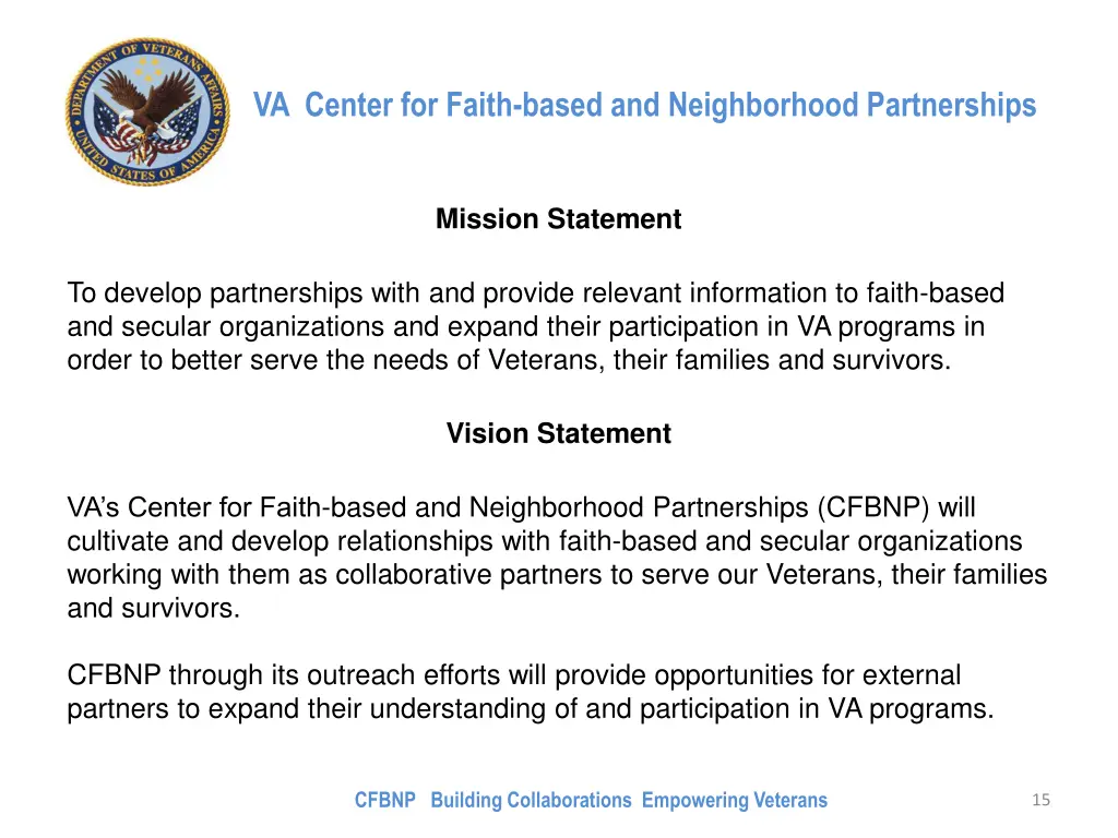 va center for faith based and neighborhood 5