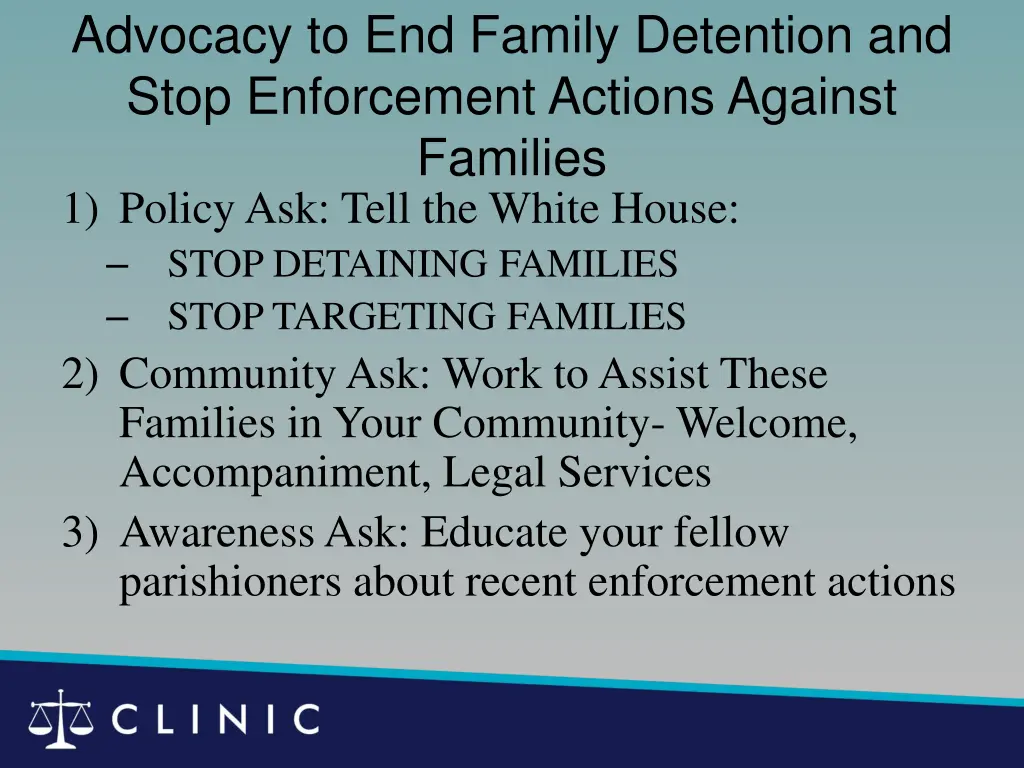 advocacy to end family detention and stop