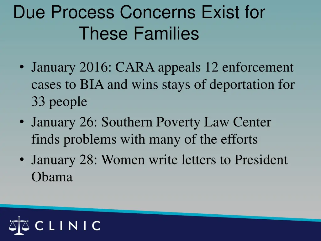 due process concerns exist for these families