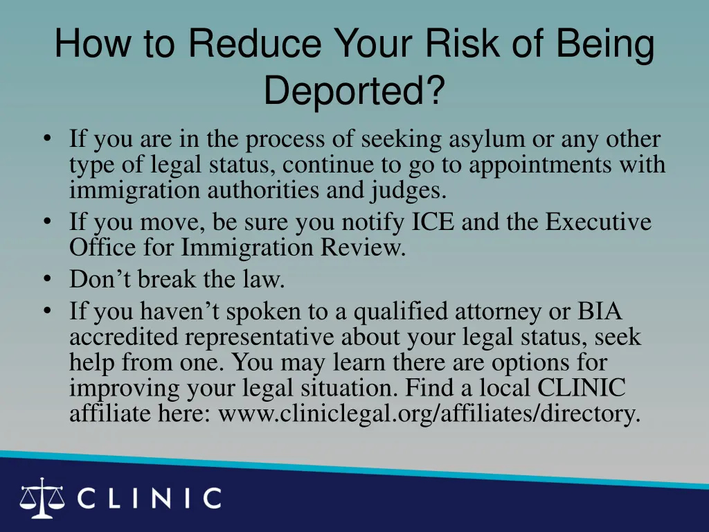 how to reduce your risk of being deported