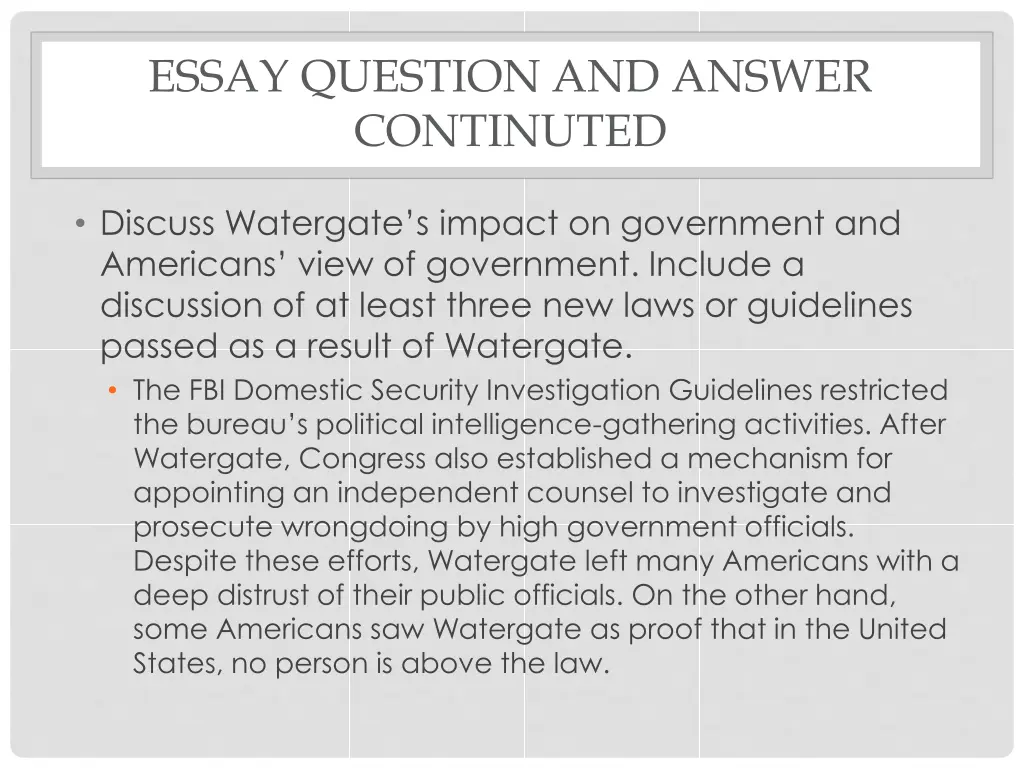 essay question and answer continuted