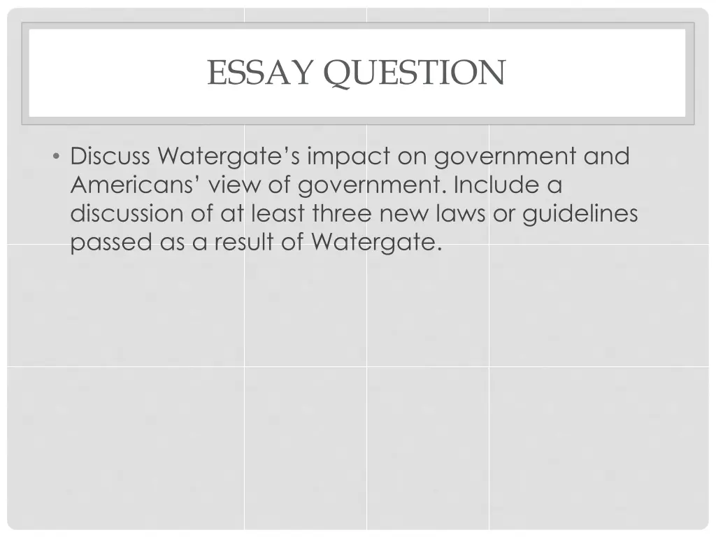 essay question