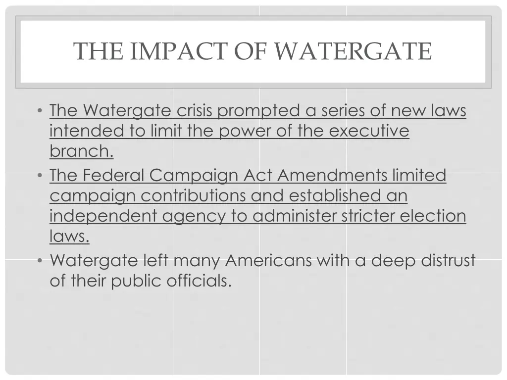 the impact of watergate