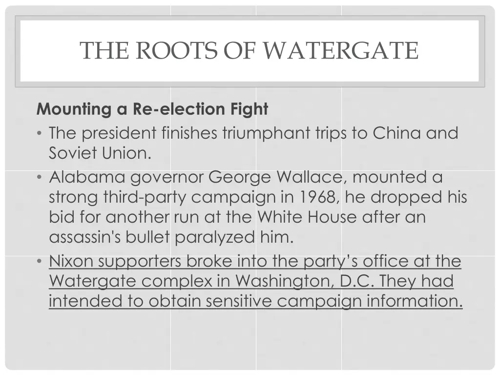 the roots of watergate