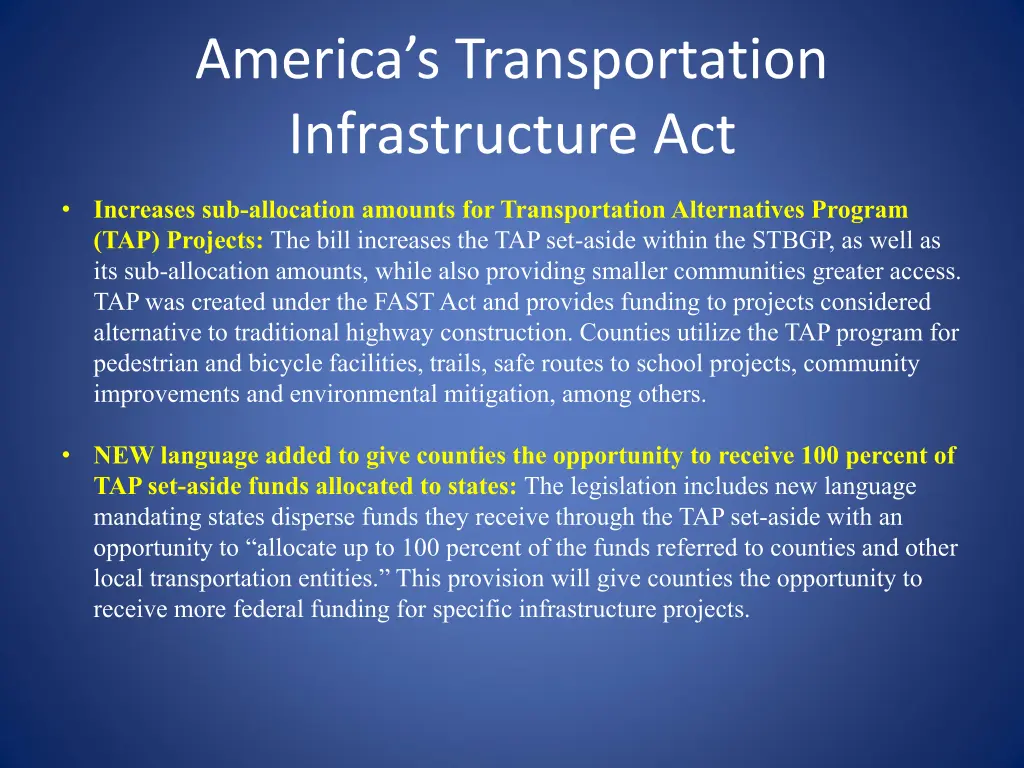 america s transportation infrastructure act 1