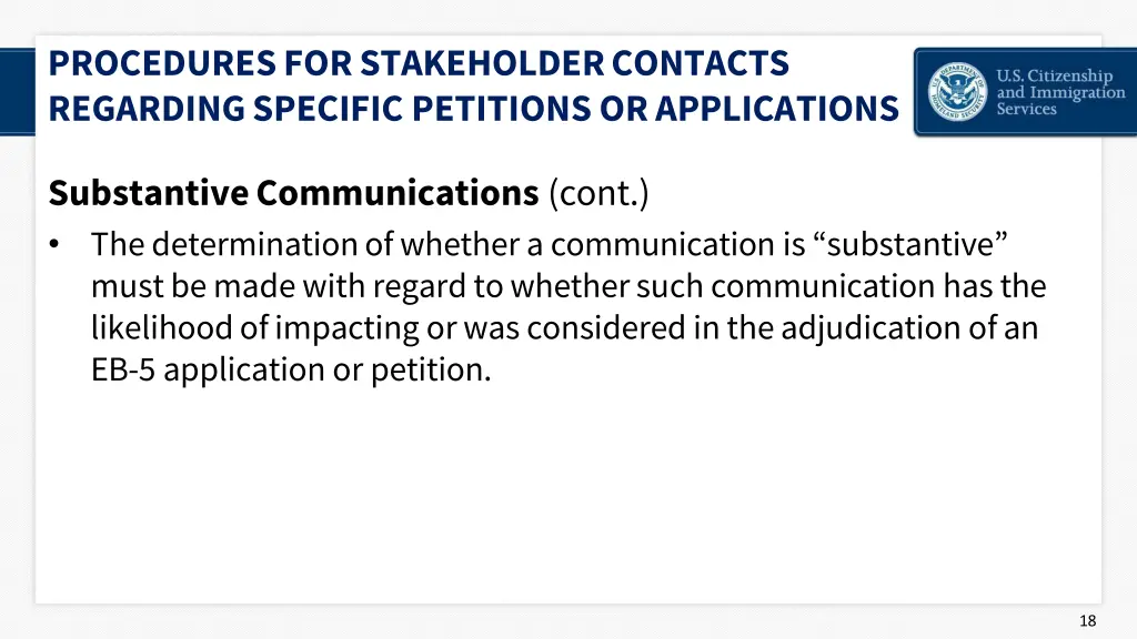 procedures for stakeholder contacts regarding 6