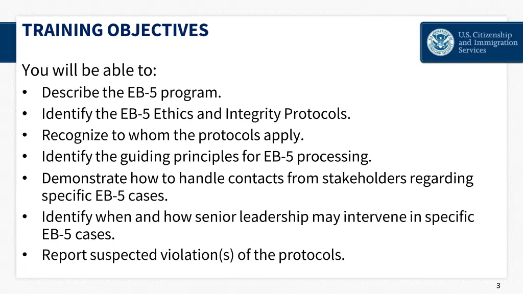 training objectives