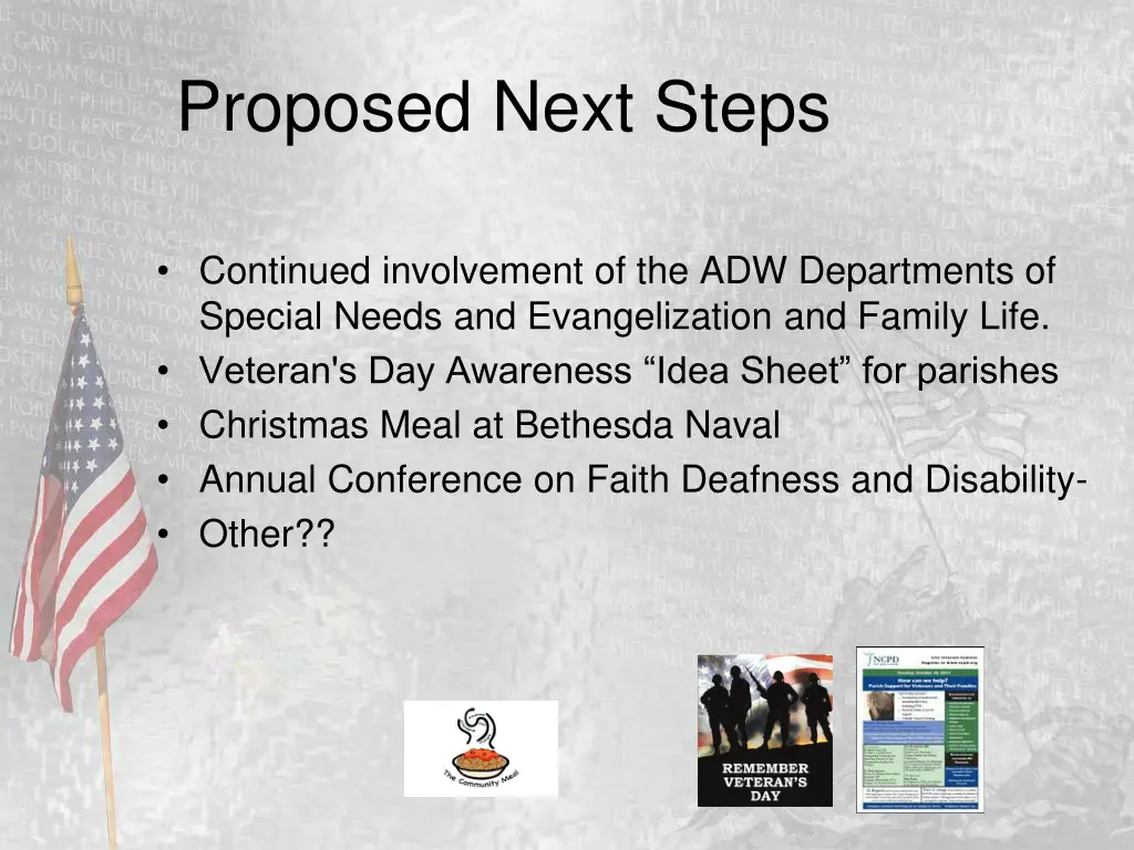 proposed next steps