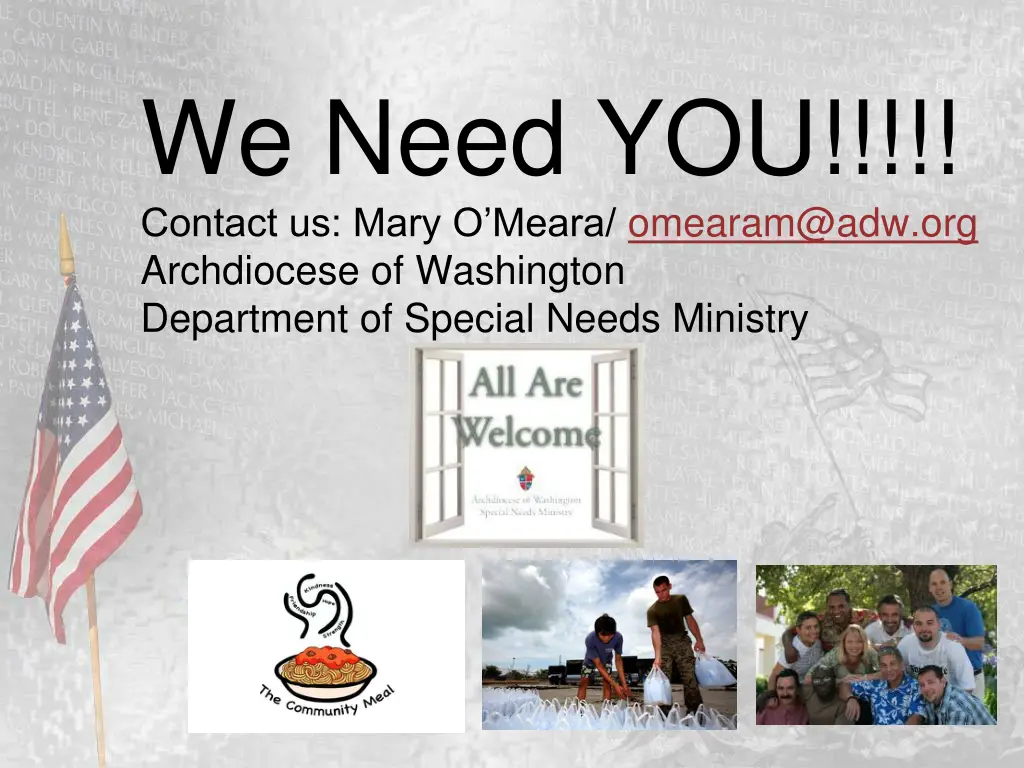 we need you contact us mary o meara omearam@adw