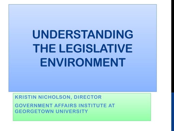 understanding the legislative environment