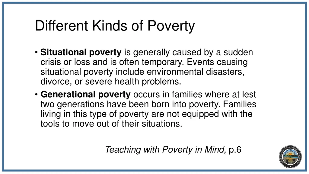 different kinds of poverty