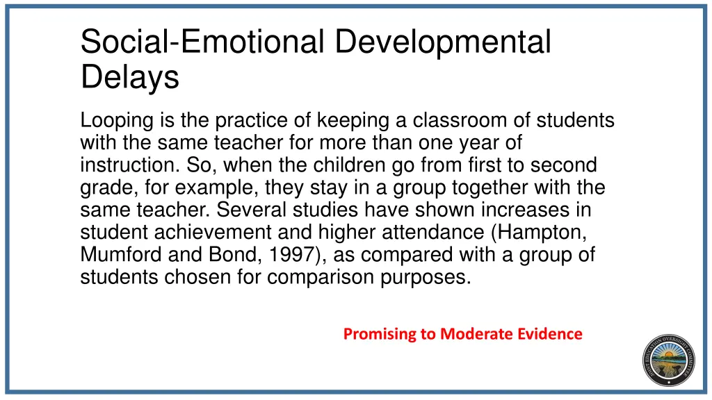 social emotional developmental delays