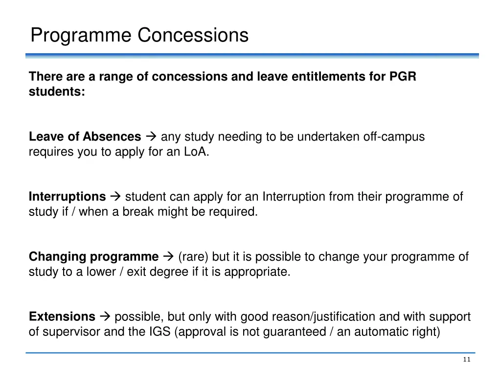 programme concessions