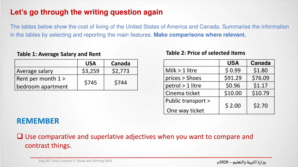 let s go through the writing question again