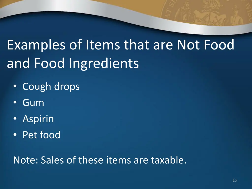 examples of items that are not food and food