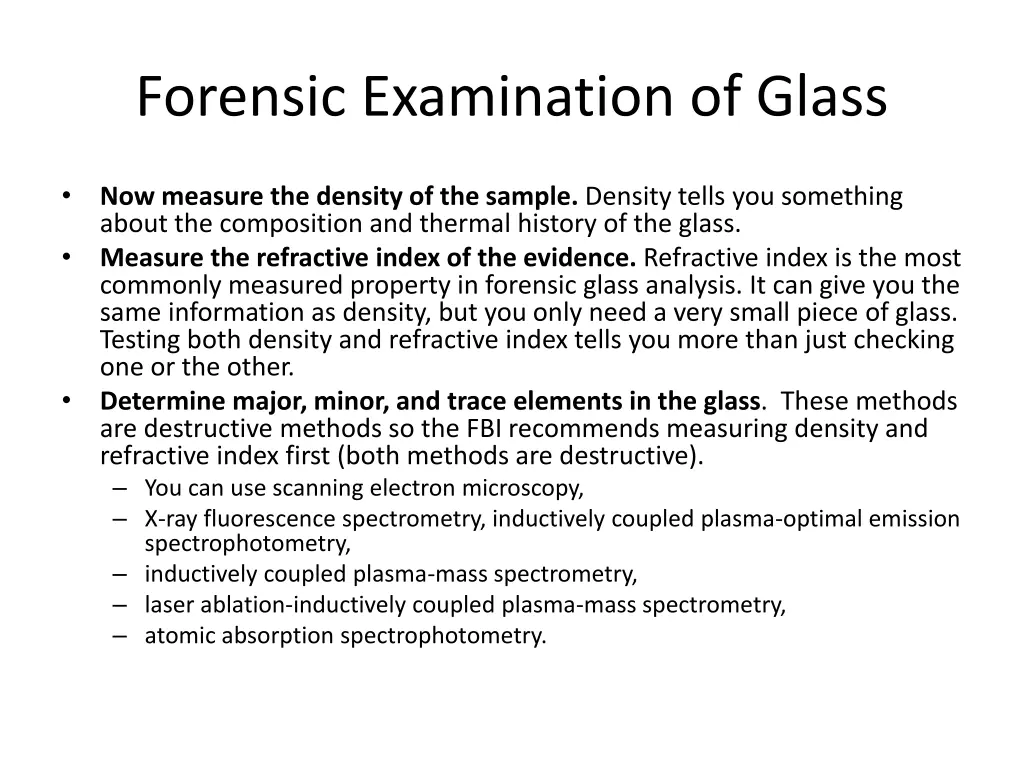 forensic examination of glass 1