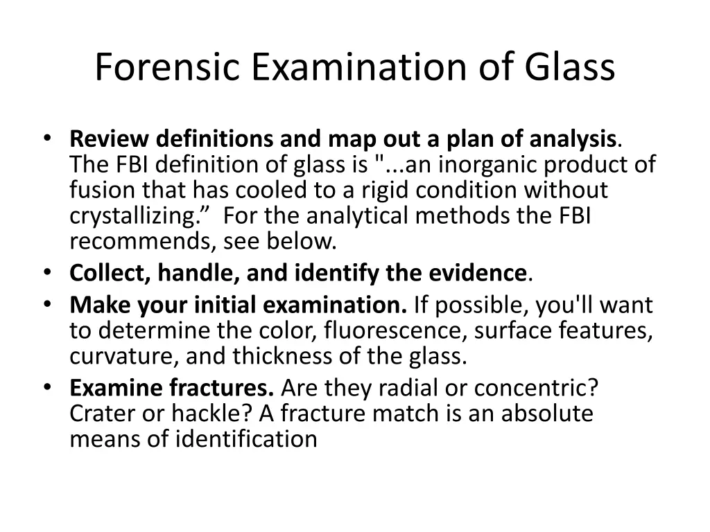 forensic examination of glass