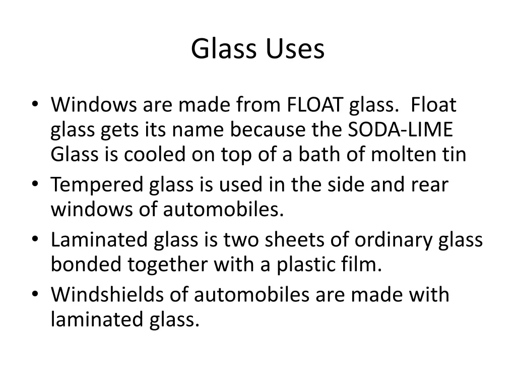 glass uses