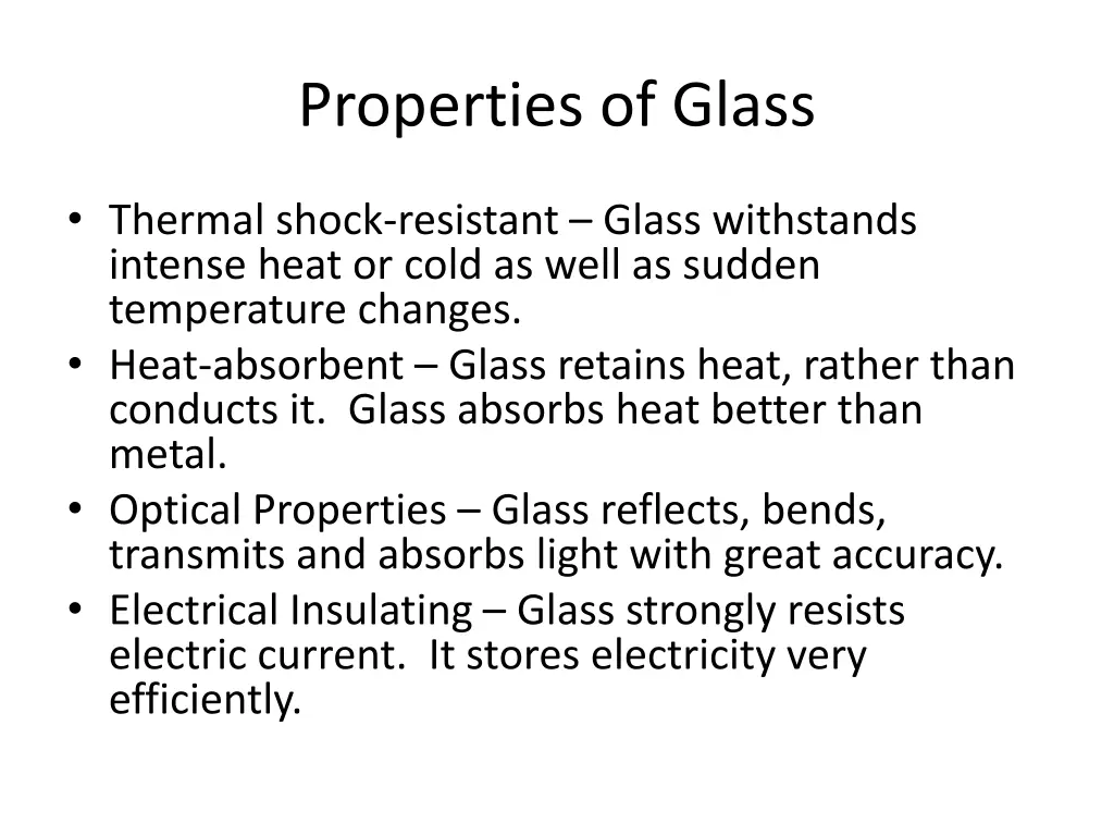 properties of glass 1