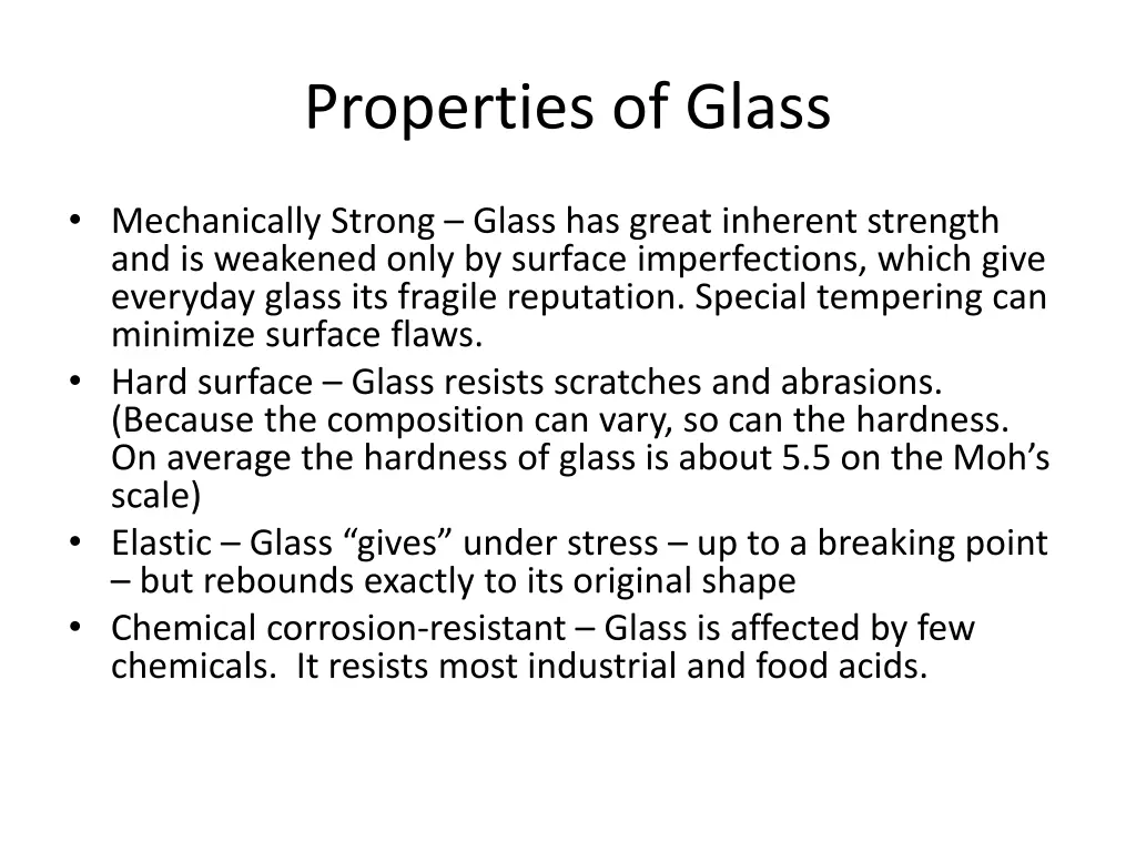 properties of glass