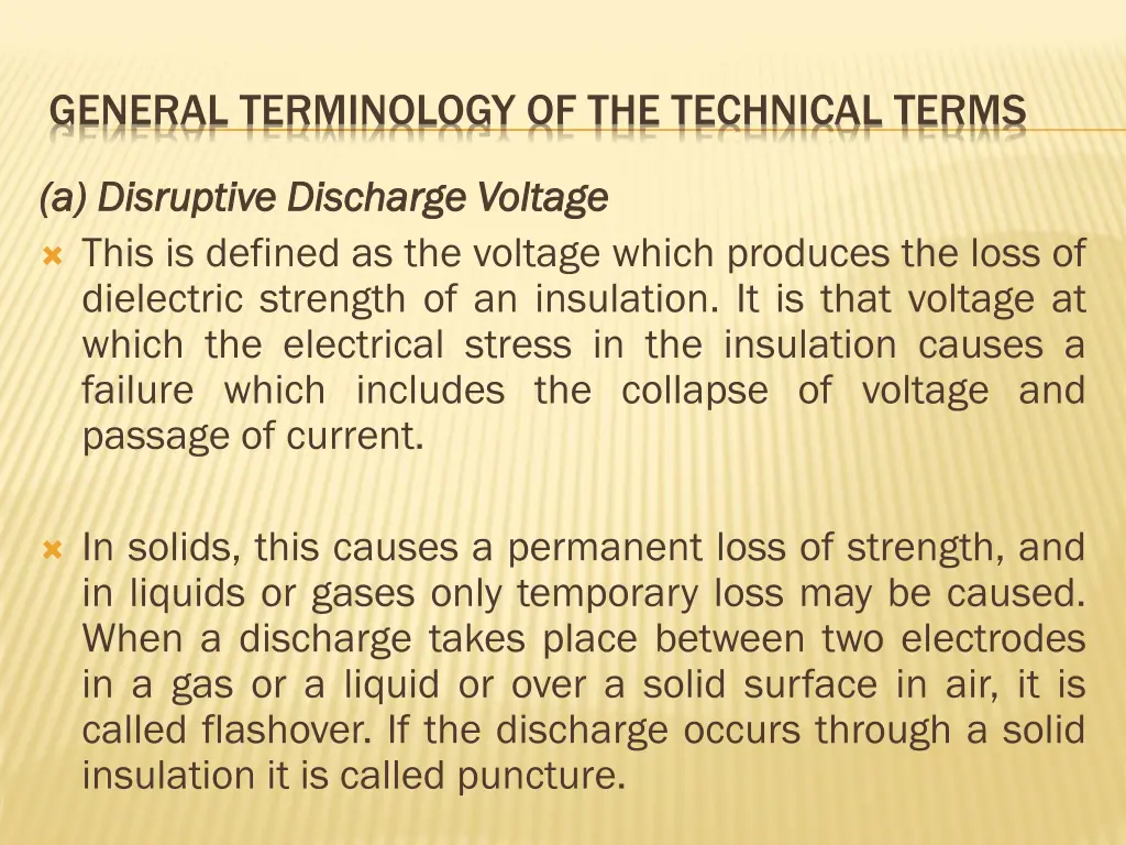 general terminology of the technical terms