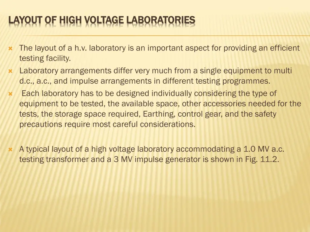 layout of high voltage laboratories layout