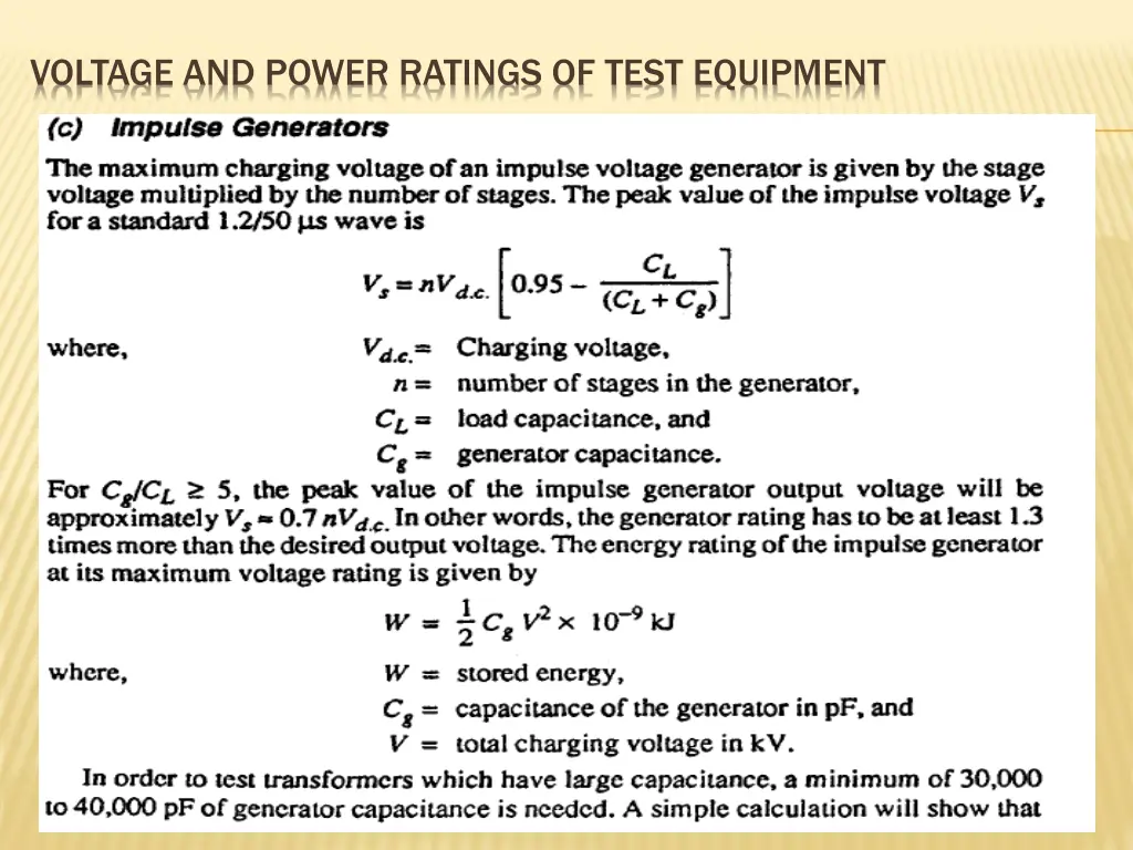 voltage and power ratings of test equipment 3