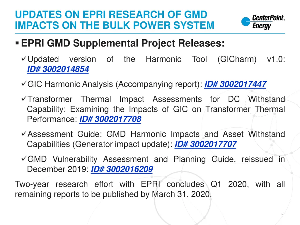 updates on epri research of gmd impacts