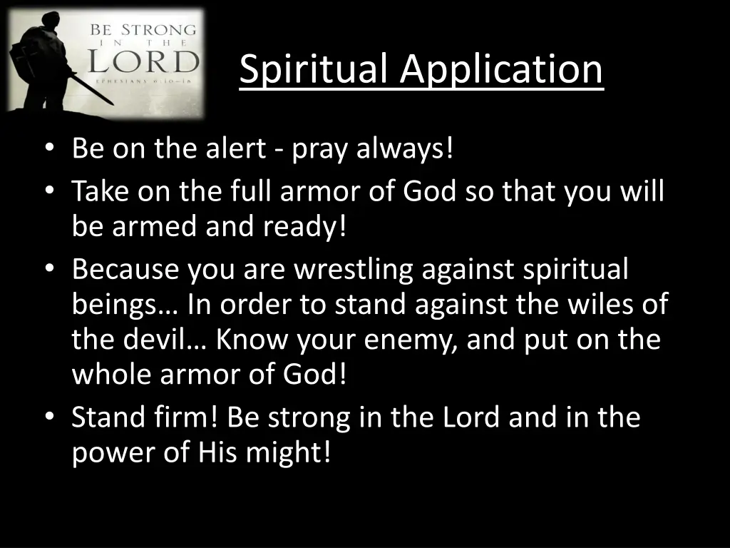 spiritual application