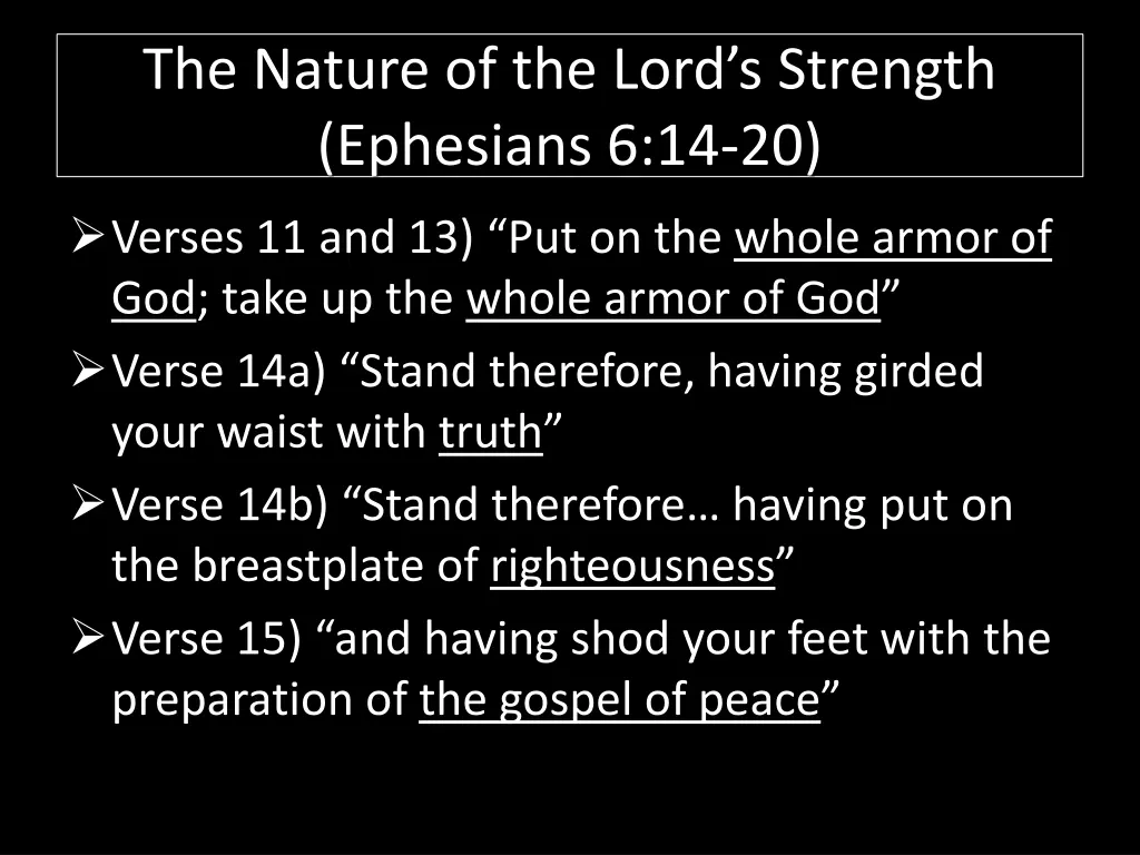 the nature of the lord s strength ephesians