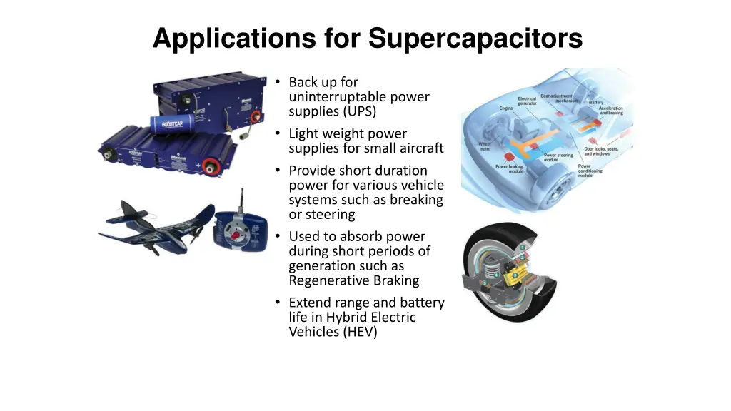 applications for supercapacitors