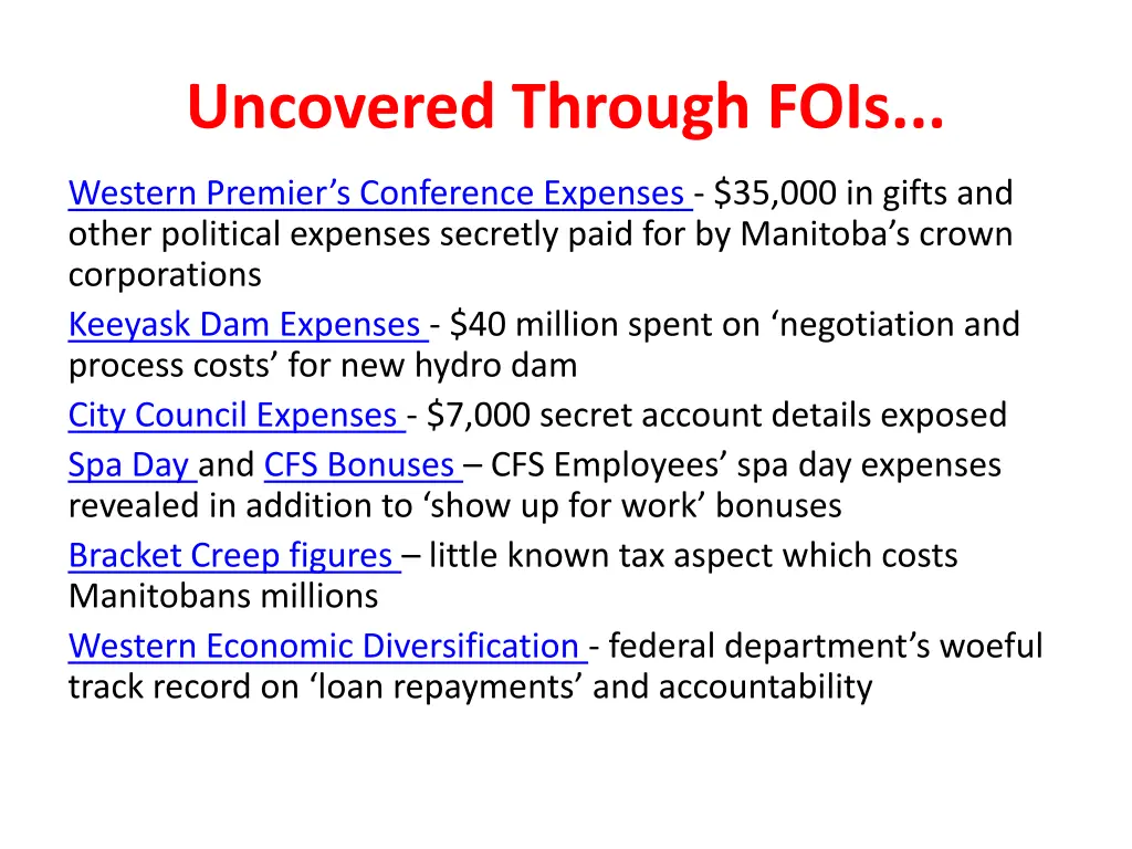 uncovered through fois