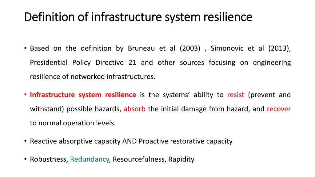 definition of infrastructure system resilience