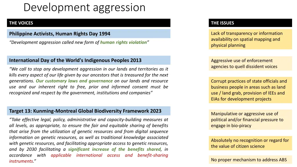 development aggression