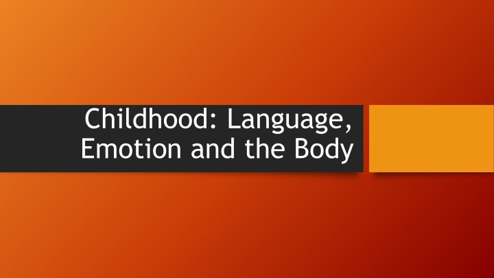 childhood language emotion and the body