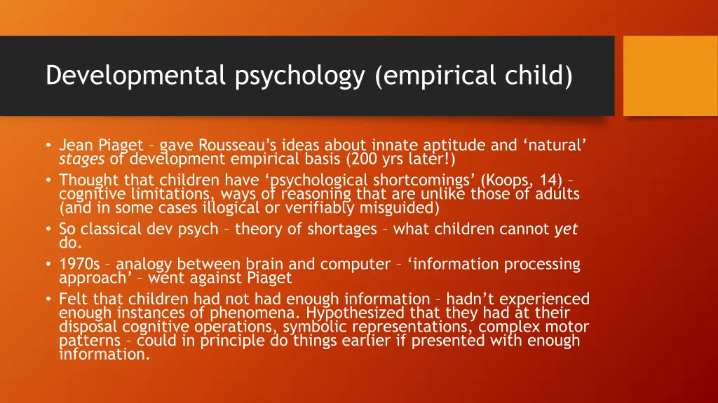 developmental psychology empirical child