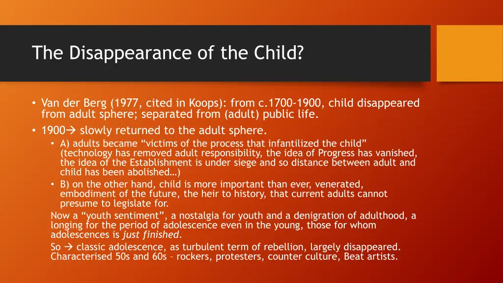 the disappearance of the child