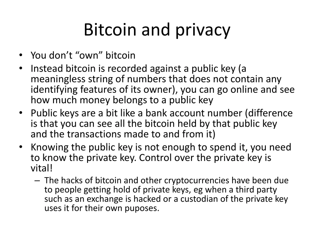 bitcoin and privacy