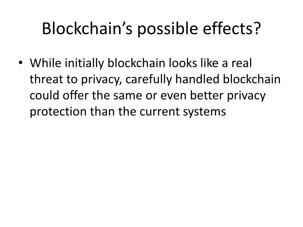 blockchain s possible effects