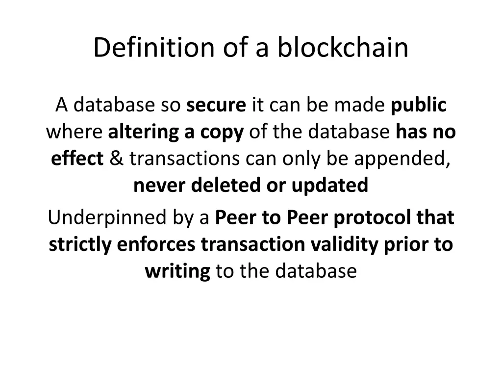 definition of a blockchain