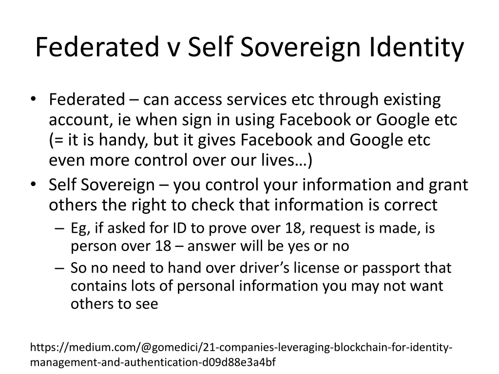 federated v self sovereign identity