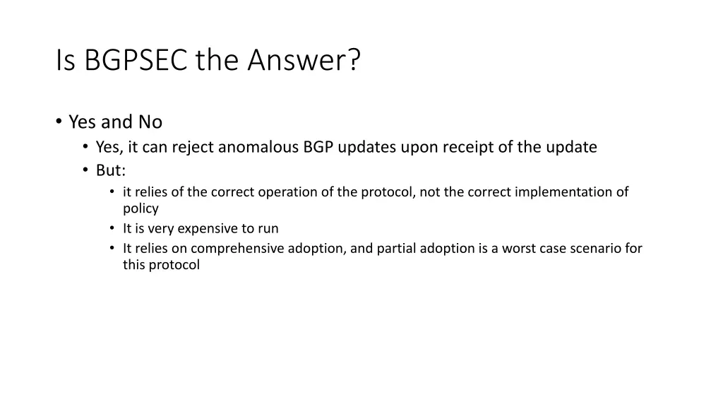 is bgpsec the answer